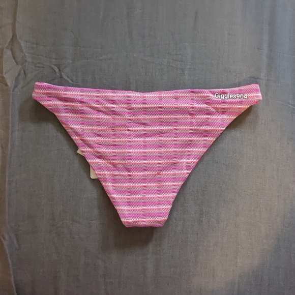 L*Space Brittany Camacho Bikini Set Electric Pique Pink Stripe - Picture 6 of 13